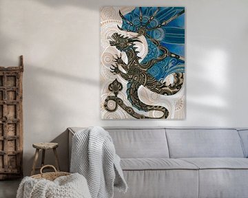 Dragon in Zen Doodle-stijl van ZenArtLin