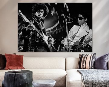 Jimi and Prince on stage. van Brian Morgan