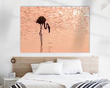 Silhouet van een flamingo van Bas Ronteltap