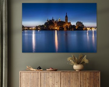 Schwerin Castle in the blue hour