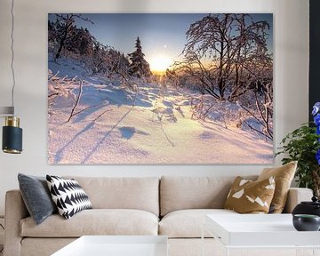 Winterlandschaft mit schnee und sonnenuntergang von Fotos by Jan Wehnert