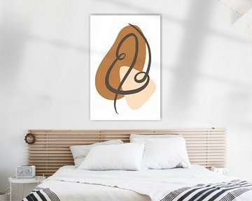 Abstract art work - feather modern copper beige by Studio Hinte