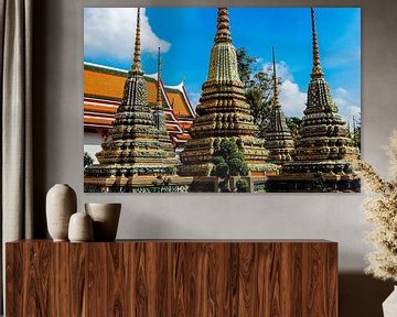 Mondes au temple Wat Pho à Bangkok, Thaïlande sur Dieter Walther
