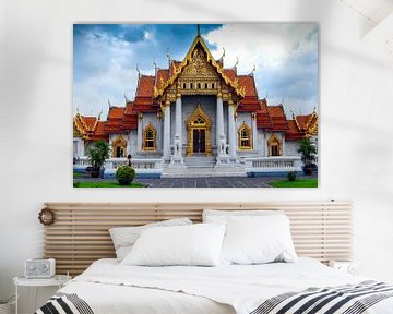 Temple bouddhiste Wat Benchamabohit à Bangkok, Thaïlande sur Dieter Walther