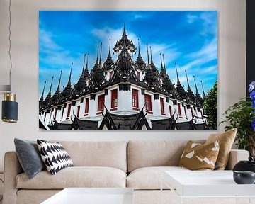 Dach Tempel Wat Ratchanatdaram in Bangkok Thailand von Dieter Walther