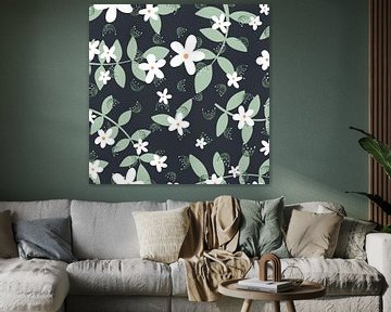 Bloemen markt - Groen & anthraciet elegant van Studio Hinte