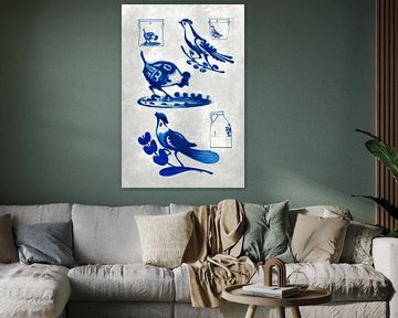 Pic bleu et poulet sur Mad Dog Art