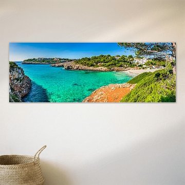 Mallorca island, beautiful seaside panorama of Cala Anguila beach