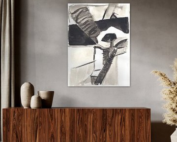 modern stilleven abstract met zwart en wit van Paul Nieuwendijk