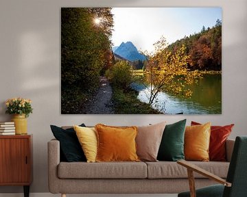 Rondwandeling aan de Riessersee in de herfst