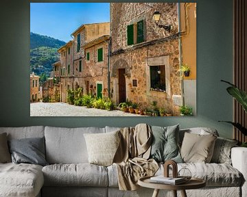 Idyllische straat in het oude dorp Valldemossa op het eiland Mallorca, Spanje van Alex Winter