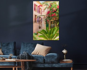 Idyllic house with beautiful bougainvillea at the old town of Alcudia, Mallorca Spain by Alex Winter