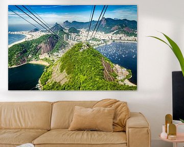 Blick vom Zuckerhut auf Hügel Landschaft von Rio de Janeiro Brasilien von Dieter Walther