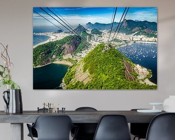Vue de la montagne du Pain de Sucre sur le paysage de collines de Rio de Janeiro Brésil sur Dieter Walther