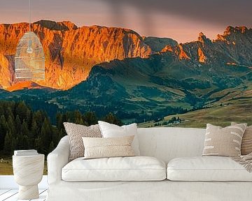 Panoramic photo of a sunrise in Alpe di Siusi by Henk Meijer Photography
