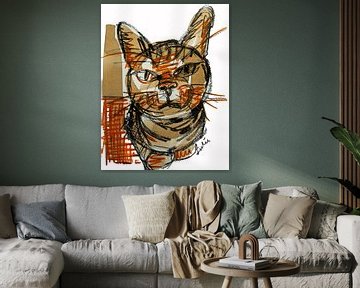 Cat sketch II by Liesbeth Serlie