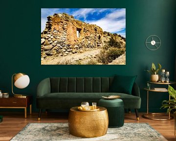 Stein Ruine in der Tabernas Wüste in Almeria Andalusien Spanien von Dieter Walther
