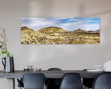 Panorama Landschap Eenzaamheid Tabernas Woestijn in Almeria Andalucia Spanje van Dieter Walther