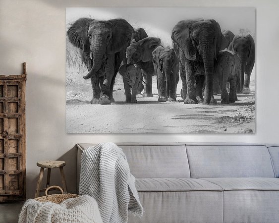 Voorbeeld van het werk in een kamer