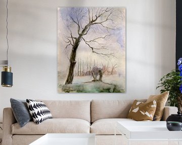 Landschaft mit Bäumen - Aquarell - Pieter Ringoot