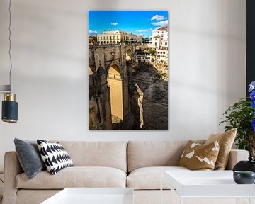 Puente Nuevo kloof en oude binnenstad van Ronda in Andalusië Spanje van Dieter Walther