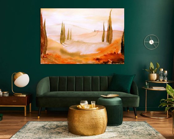 Voorbeeld van het werk in een kamer