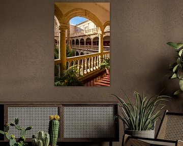 Patio with portico building in Almeria Spain Andalusia by Dieter Walther