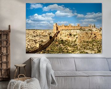 Moors fort Acazaba Heuvels en wolken in Almeria Andalusië Spanje van Dieter Walther
