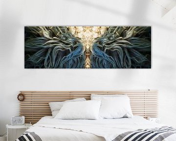 Photographic diptych Schoonebeeker sheepskin - creature of light - magical realism by Fred Roest