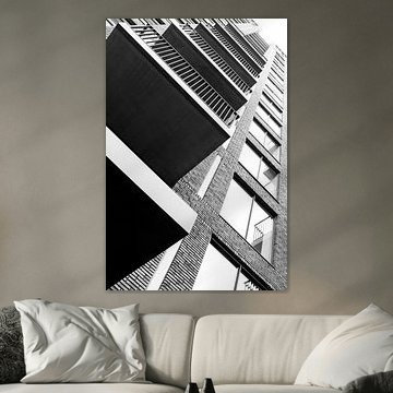 Strijp-S Eindhoven high-rise - Block 59 in black and white by Marianne van der Zee