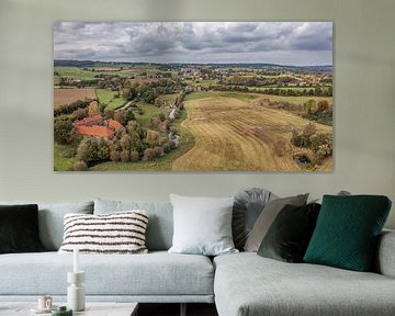 Aerial panorama of the Geul valley in South Limburg