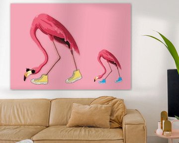 American Flamingo's snooping around van Gisela - Art for you