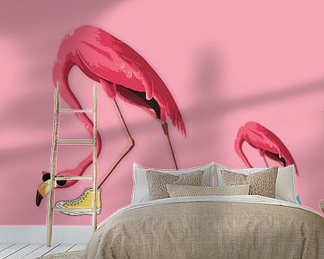 American Flamingo's snooping around van Gisela- Art for You