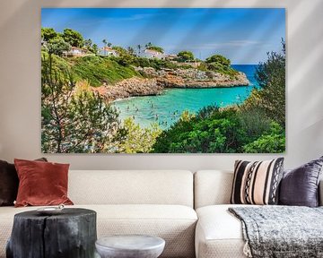 View of Cala Anguila bay beach on Majorca, Spain by Alex Winter
