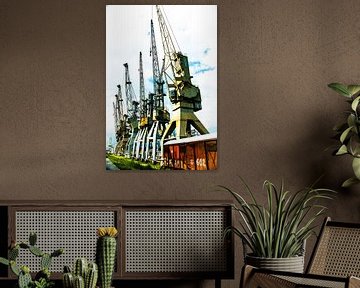 Old loading cranes by Norbert Sülzner