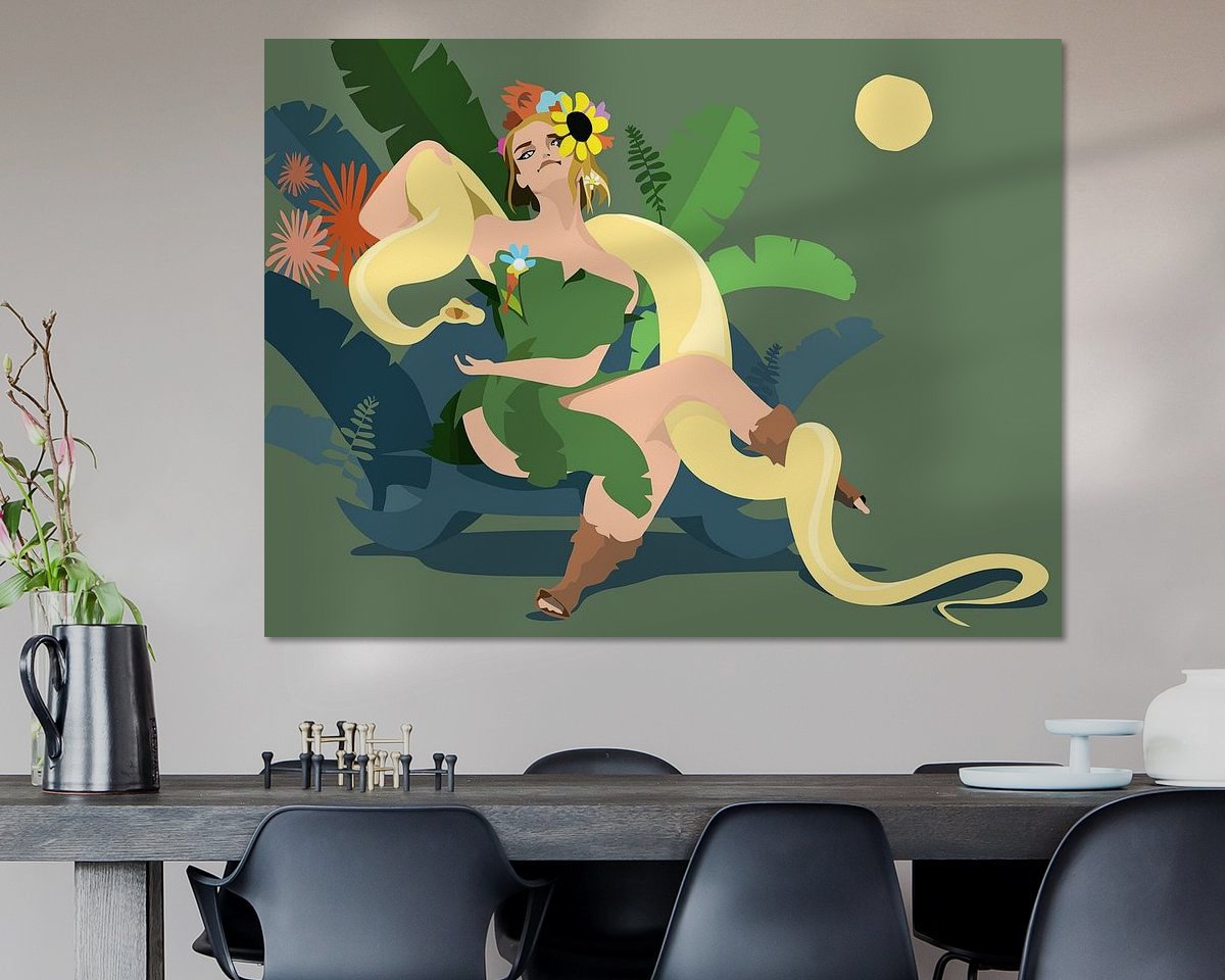 Voorbeeld van het werk in een kamer