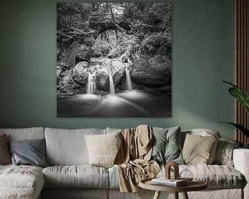 De Schiessentümpel waterval in zwart-wit van Henk Meijer Photography