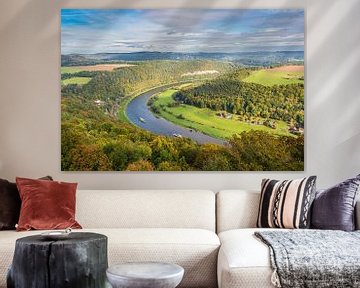 View over the Elbe to Saxon Switzerland by Rico Ködder