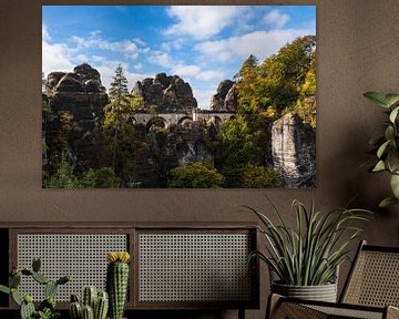 Uitzicht op de Bastei in Saksisch Zwitserland