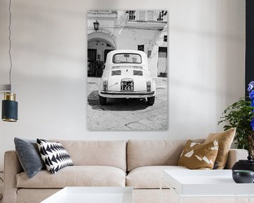 Fiat 500 schwarz und weiß | Italien | Kunst von Monique Tekstra-van Lochem