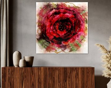 Red Rose by Arjen Roos