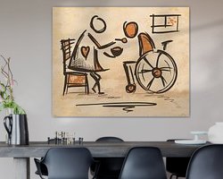 Voorbeeld van het werk in een kamer