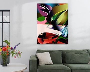 Tropical Jungle Landscape Modern and Abstract by Mad Dog Art