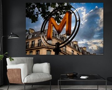 Metro signs in Paris France by Dieter Walther