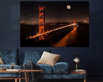 Mond über San Francisco von Wim Slootweg