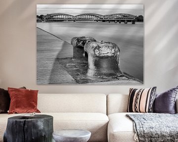 Hamburg - Elbe-brug met havenbolders van Das-Hamburg-Foto