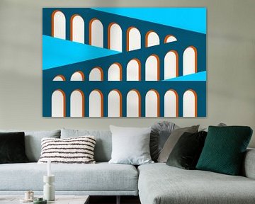 Arches Mid Century Aqua Blue sur Mad Dog Art