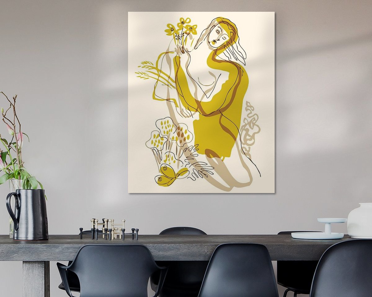 Voorbeeld van het werk in een kamer