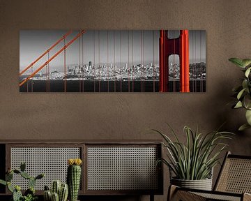 Golden Gate Bridge Panoramic Downtown View by Melanie Viola