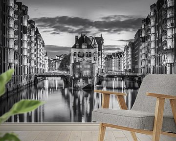 Die Speicherstadt, Hamburg, in schwarz-weiß von Henk Meijer Photography